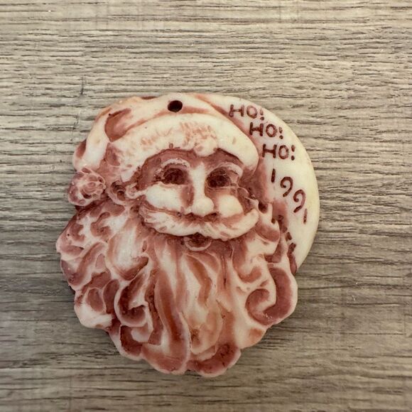 Vintage Other - Vintage 1991 Santa Claus Handcrafted Georgia Marble Ornament